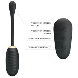 Pretty Love - Doreen Oeuf Vibrant Rechargeable De Luxe Noir Télécommande